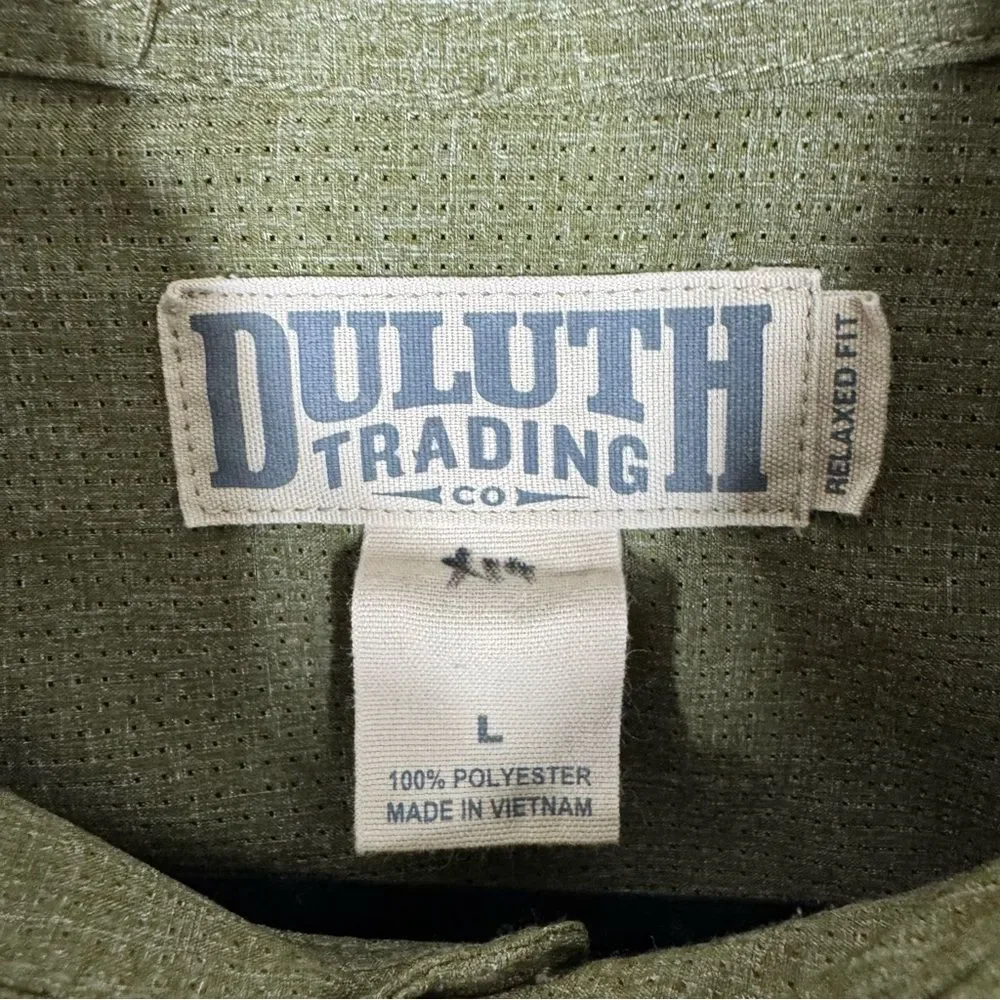 Duluth Men's Breezeshooter Relaxed Fit Shirt Green Guide Safari Outdoors Large - Picture 3 of 6